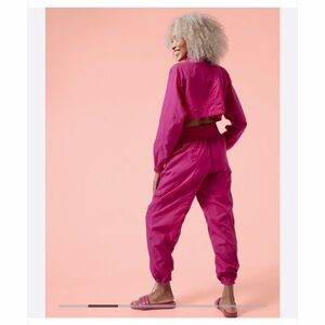 Athleta X Alicia Keys Utility Nylon Jumpsuit Bold Fuchsia Jumpsuit